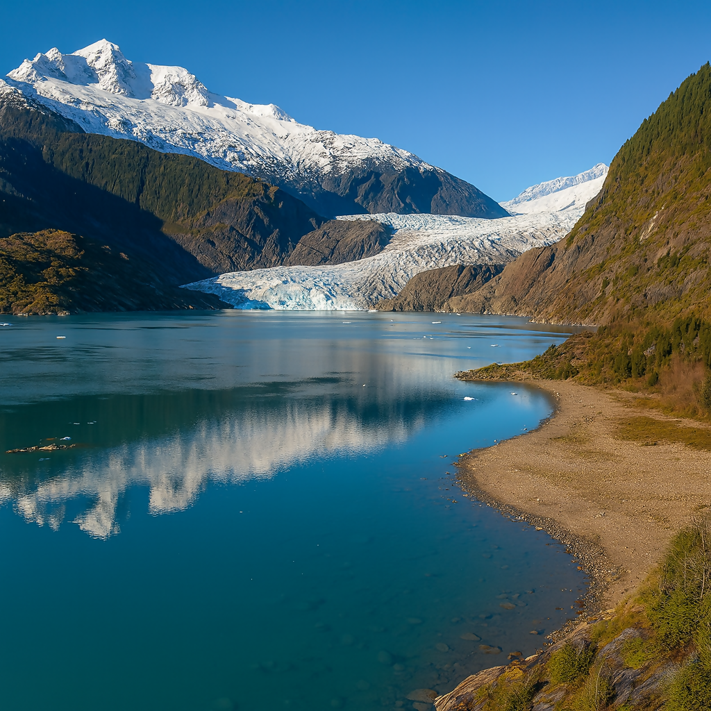 Mendenhall Glacier and Mendenhall Lake - Alaska United States - Rendered - Digital File Digital My Custom Designs PDF