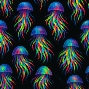 Water and Ocean - Abstract Jellyfish With Prism Tentacle Trails - Pattern - Digital File