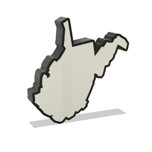 West Virginia Wall Lightbox - United States - 3D Print File - Digital File Digital My Custom Designs ZIP File