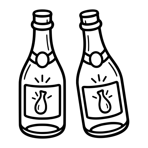 Cartoon Champagne Bottle - Digital File - XCS Friendly Digital My Custom Designs PDF