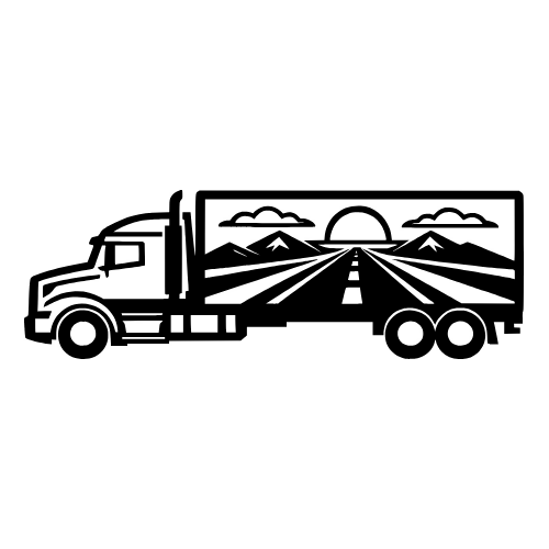 Open Road Inside a Truck Silhouette - Vector Graphics - Digital File Digital My Custom Designs PDF