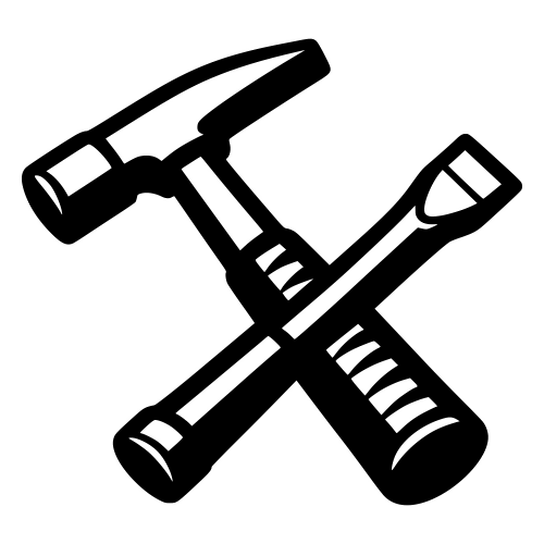 Rock Hammer and Chisel Crossed Design - Vector Graphics - Digital File Digital My Custom Designs PDF