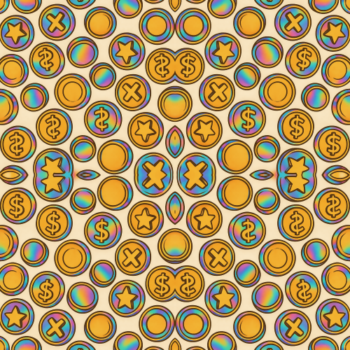 Gaming and Pop Culture - Retro Coin Icons With Holographic Flips - Pattern - Digital File Digital My Custom Designs PDF