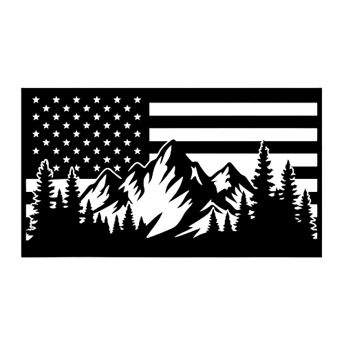 Mountains American Flag - Wall Home Decor - Digital File Digital My Custom Designs ZIP File