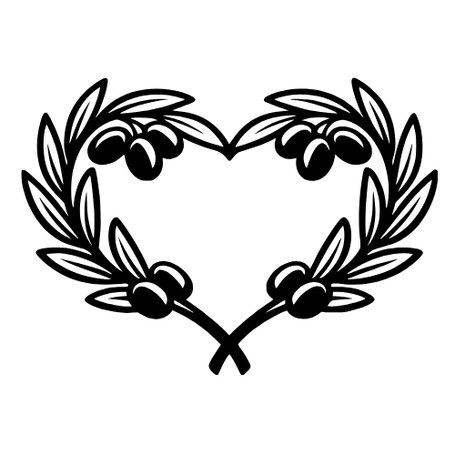 Olive Branch Forming a Heart - Vector Graphics - Digital File Digital My Custom Designs PDF