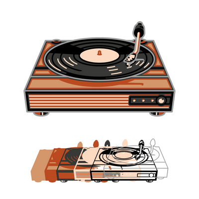 Record Player - Layered Line Designs - Vehicle - Digital File