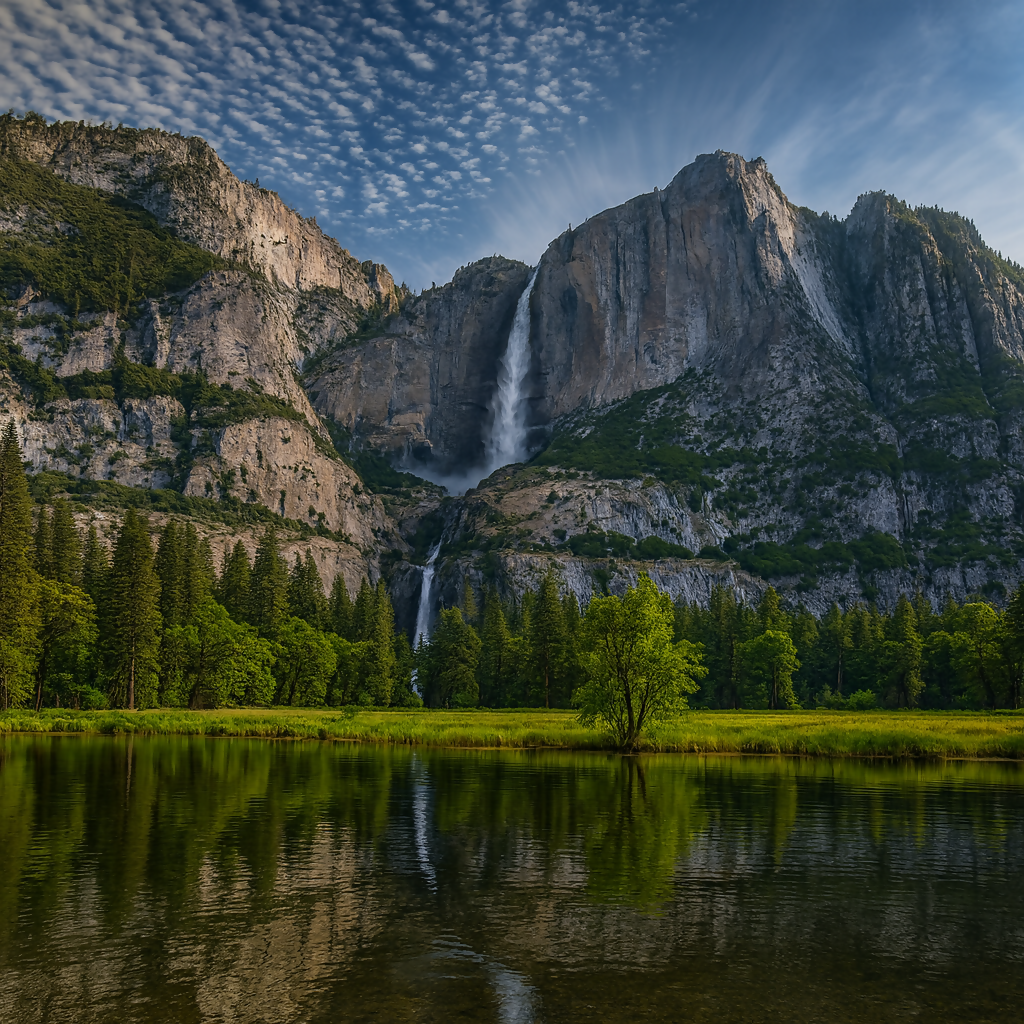 Yosemite Falls - Yosemite National Park - California United States - Rendered - Digital File Digital My Custom Designs PDF