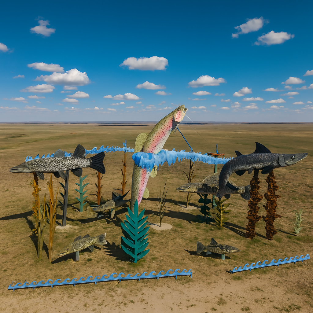 Fisherman's Dream - Enchanted Highway - North Dakota United States - Rendered - Digital File