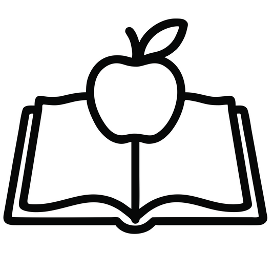 Open Book With Apple - Digital File - XCS Friendly Tumbler My Custom Designs PNG