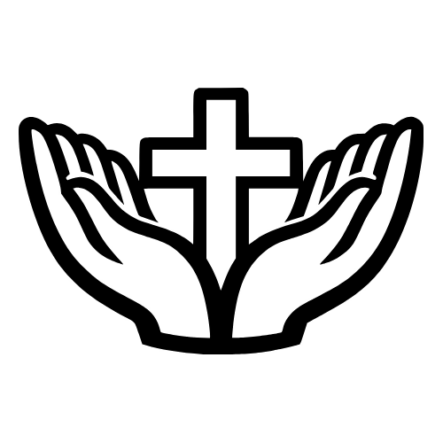 Open Hands with Cross Outline - Vector Graphics - Digital File Digital My Custom Designs PDF