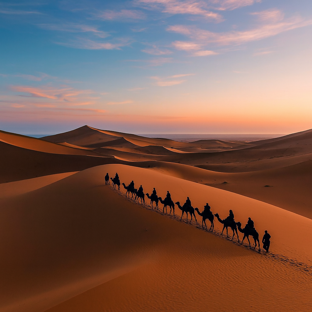 Camel Trekking - Sahara Desert Morocco - Africa - Rendered - Digital File Digital My Custom Designs PDF
