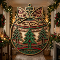 Ornament Tree Design - Christmas - Layered Line Design - Digital file - ZIP File - Digital