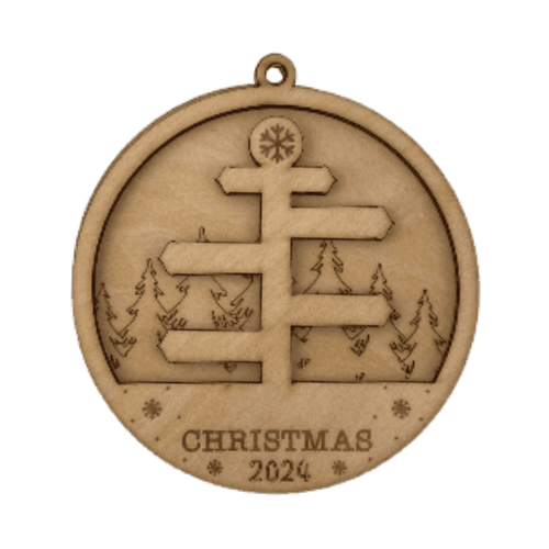 Custom Wooden Directional Sign Ornament