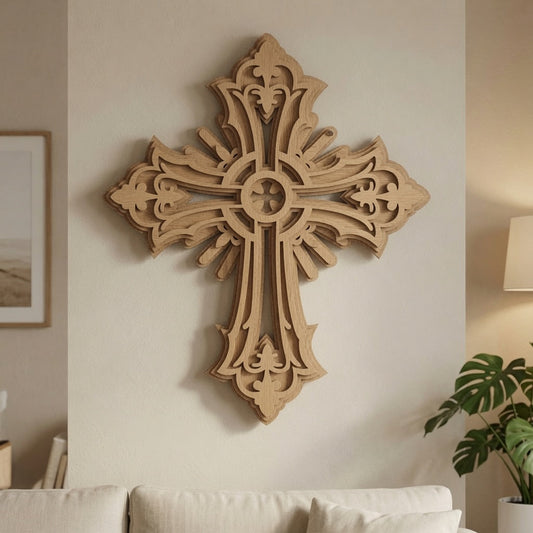 Ornamental Cross - Layered Design Wall / Home Decor - Digital File - SVG - Digital