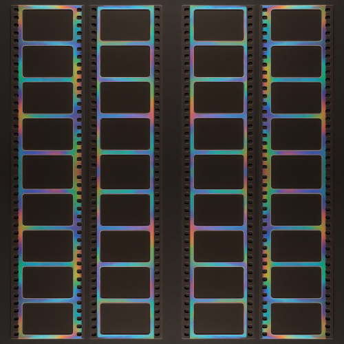 Vintage and Retro - Retro Film Strips With Holographic Frames - Pattern - Digital File