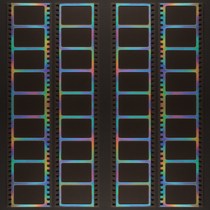 Vintage and Retro - Retro Film Strips With Holographic Frames - Pattern - Digital File