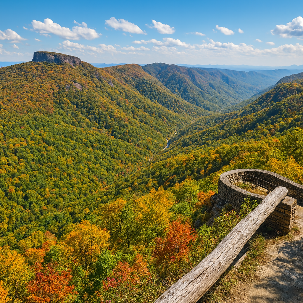 Wiseman's View - Linville Gorge Wilderness Area - North Carolina United States - Rendered - Digital File