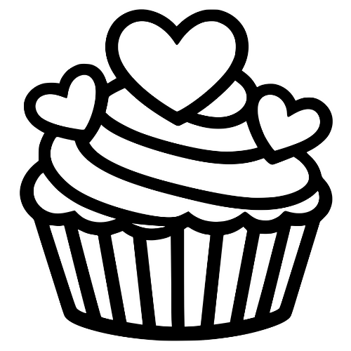 Cupcake with Hearts - Digital File - XCS Friendly Digital My Custom Designs PDF
