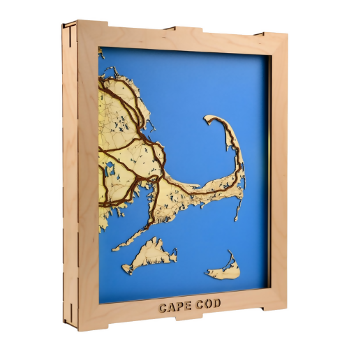 Cape Cod, Massachusetts - Layered Map Box - Digital File Digital My Custom Designs SVG