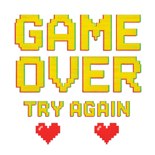 Pop Culture Fandom - Game Over - T Shirt Design - Digital File Digital My Custom Designs 300 DPI PNG