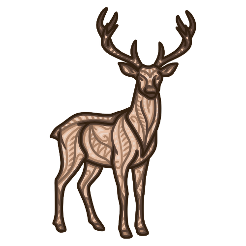 Deer - Layered Line Designs - Digital File Digital My Custom Designs ZIP File