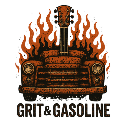 Urban Grunge Retro - Grit & Gasoline - T Shirt Design - Digital File Digital My Custom Designs 300 DPI PNG