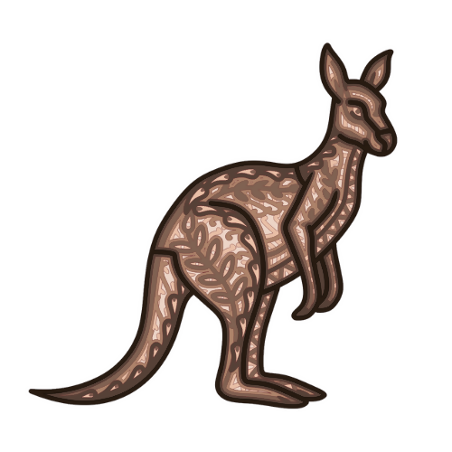 Kangaroo - Layered Line Designs - Digital File Digital My Custom Designs ZIP File
