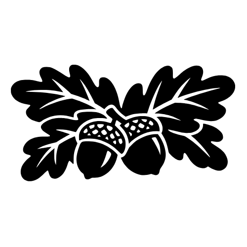 Oak Leaves and Acorns Silhouette - Vector Graphics - Digital File Digital My Custom Designs PDF