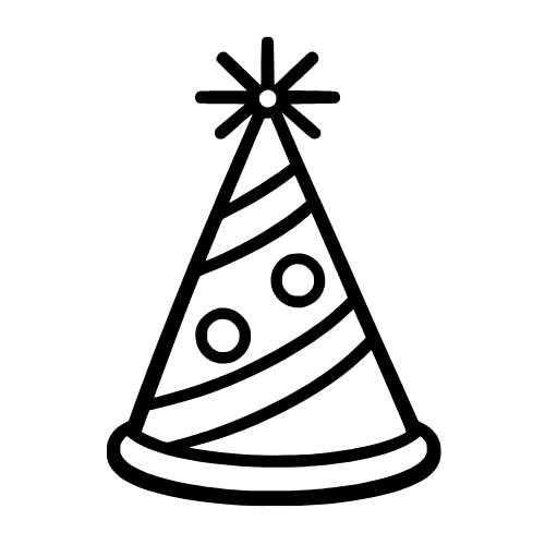 Party Hat Outline - Digital File - XCS Friendly Digital My Custom Designs PDF