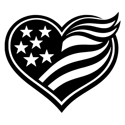 Patriot Heart Sketch - Digital File - XCS Friendly Digital My Custom Designs PDF