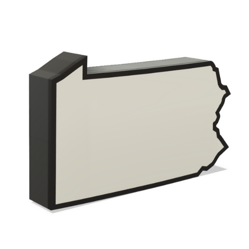 Pennsylvania Wall Lightbox - United States - 3D Print File - Digital File Digital My Custom Designs