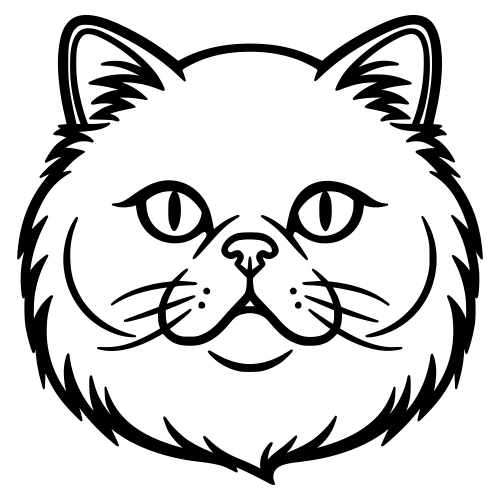 Persian Cat Face - Digital File - XCS Friendly Digital My Custom Designs PDF