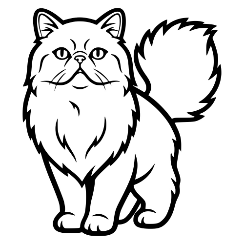 Persian Cat Outline - Digital File - XCS Friendly Digital My Custom Designs PDF