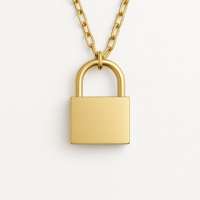 Personalized Gold & Silver Lock Necklace