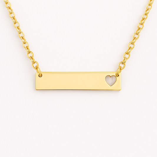 Personalized Heart Bar Blank Pendant Necklace Jewelry My Custom Designs