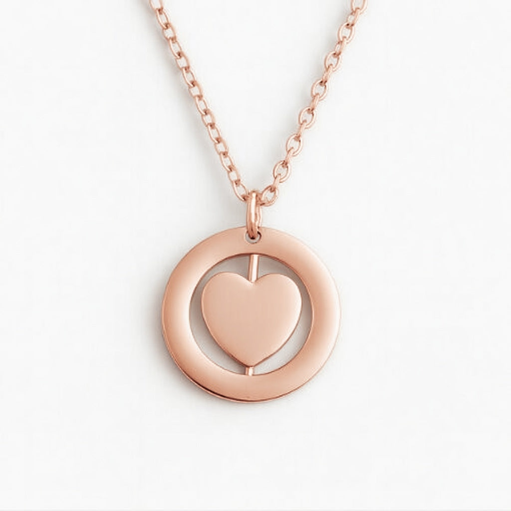 Personalized Spinning Heart Pendant Necklace Jewelry My Custom Designs Rose gold
