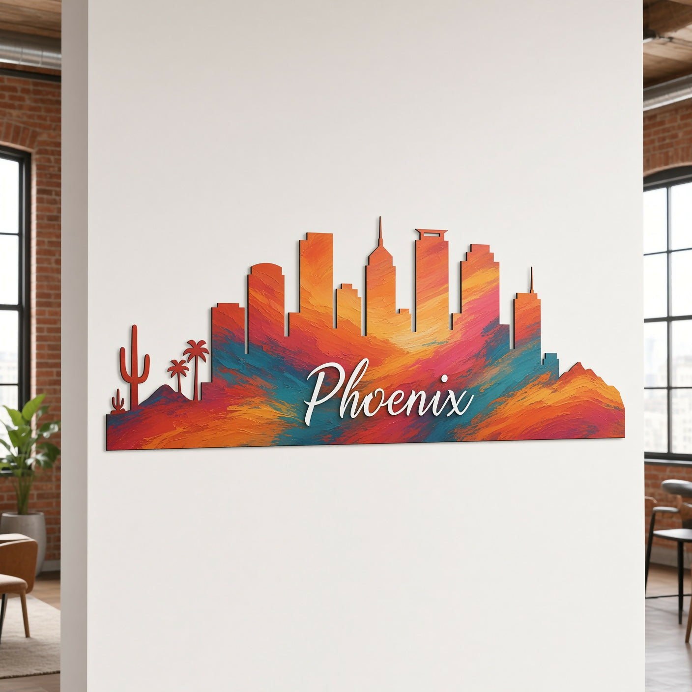Phoenix Skyline - Wall / Home Decor - Single Layer - Digital File - ZIP File - Digital
