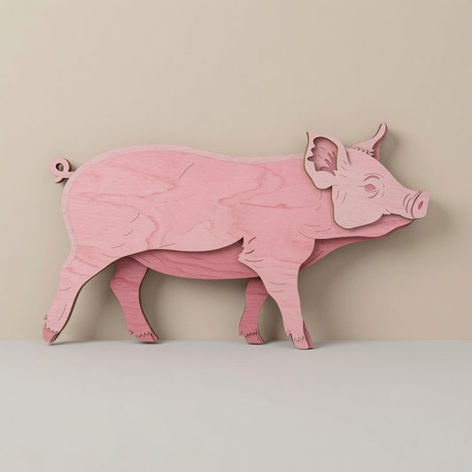 Pig - Layered Animal Designs - Digital File - SVG - Digital