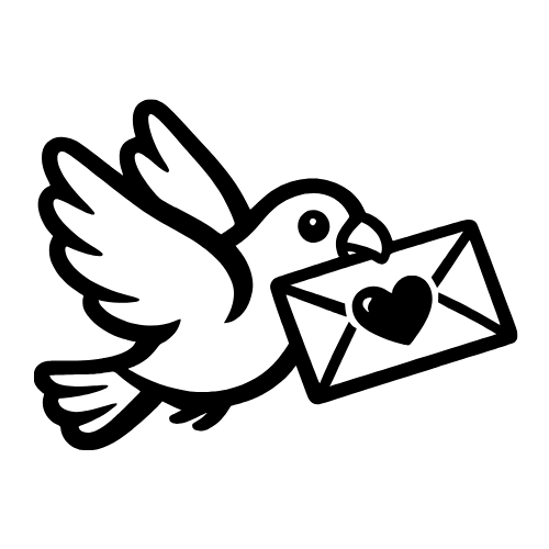 Pigeon Carrying a Letter Sketch - Digital File - XCS Friendly Digital My Custom Designs PDF