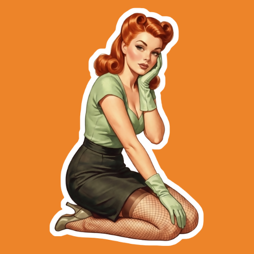 Pin Up Girl 10 - Stickers - Digital File - My Custom Designs Digital My Custom Designs PNG