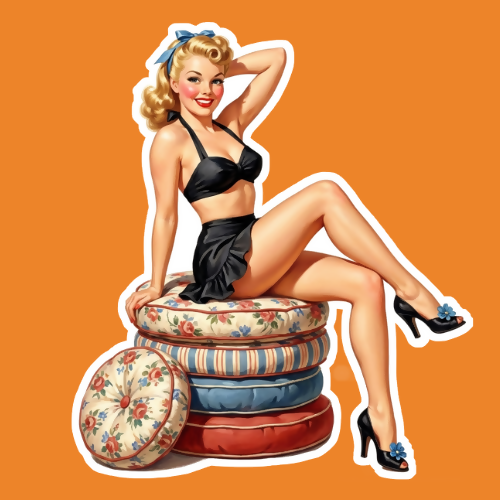 Pin Up Girl 11 - Stickers - Digital File Digital My Custom Designs PNG
