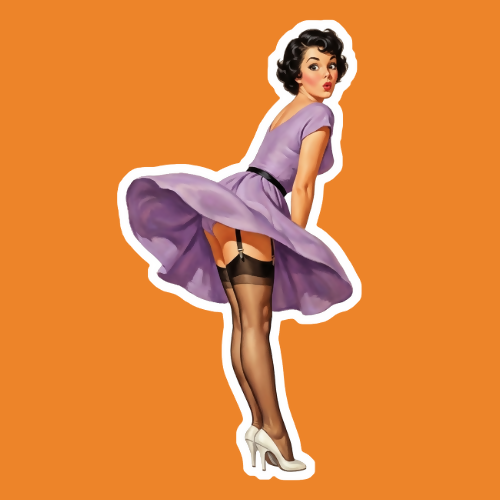 Pin Up Girl 12 - Stickers - Digital File Digital My Custom Designs PNG