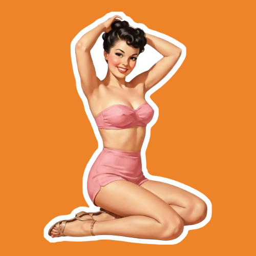 Pin Up Girl 13 - Stickers - Digital File Digital My Custom Designs PNG