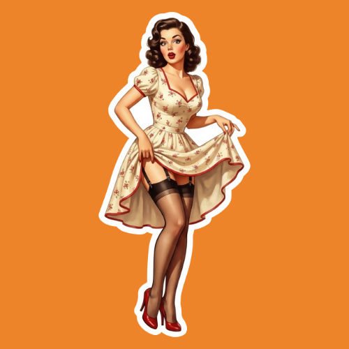 Pin Up Girl 19 - Stickers - Digital File Digital My Custom Designs PNG