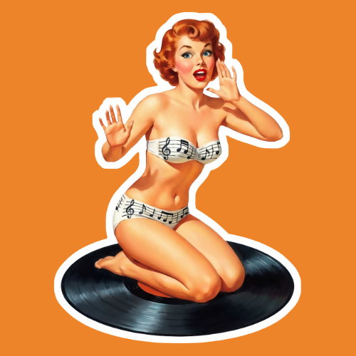 Pin Up Girl 2 - Stickers - Digital File Digital My Custom Designs PNG