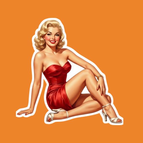 Pin Up Girl 20 - Stickers - Digital File Digital My Custom Designs PNG