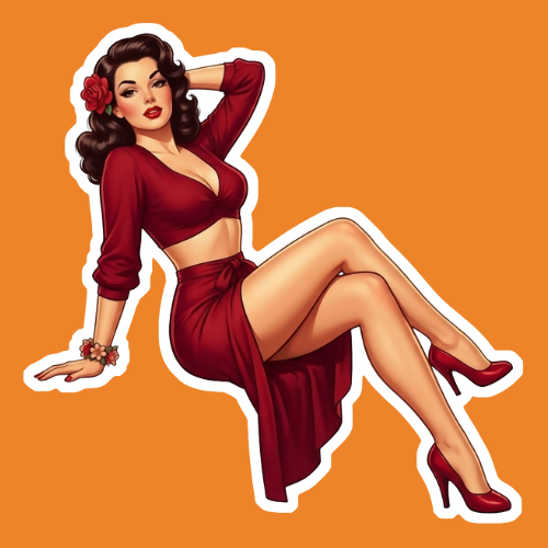Pin Up Girl 3 - Stickers - Digital File Digital My Custom Designs ZIP File