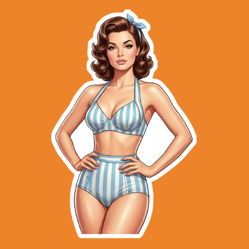 Pin Up Girl 6 - Stickers - Digital File Digital My Custom Designs PNG