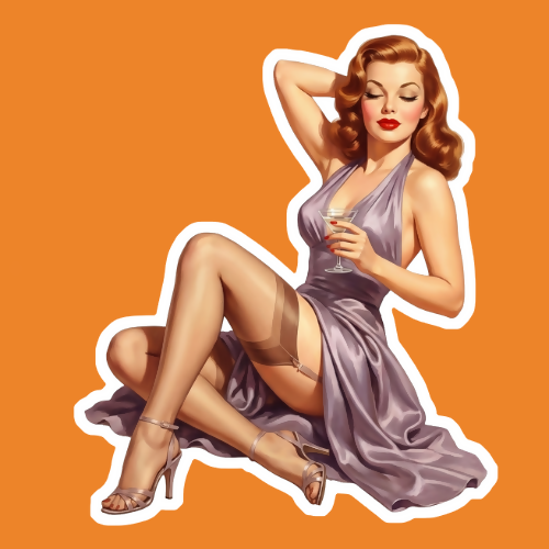 Pin Up Girl 8 - Stickers - Digital File Digital My Custom Designs PNG