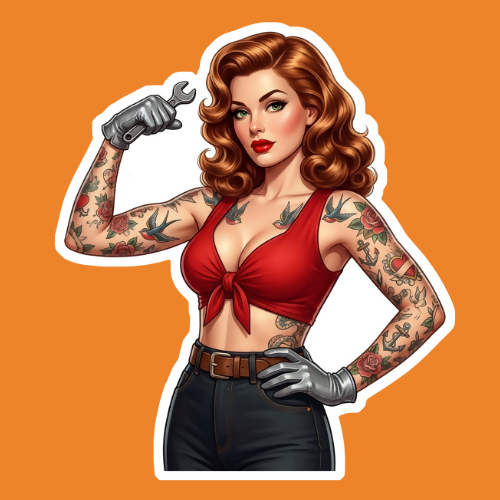 Pin Up Girl 9 - Stickers - Digital File Digital My Custom Designs PNG